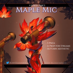 Maple Mic | Autumn Leaves | vtuber asset | stream props | maple leaf microphone for halloween and fall vibe - digital download