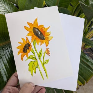 Cartões de felicitações florais em aquarela - Originais (não impressões)