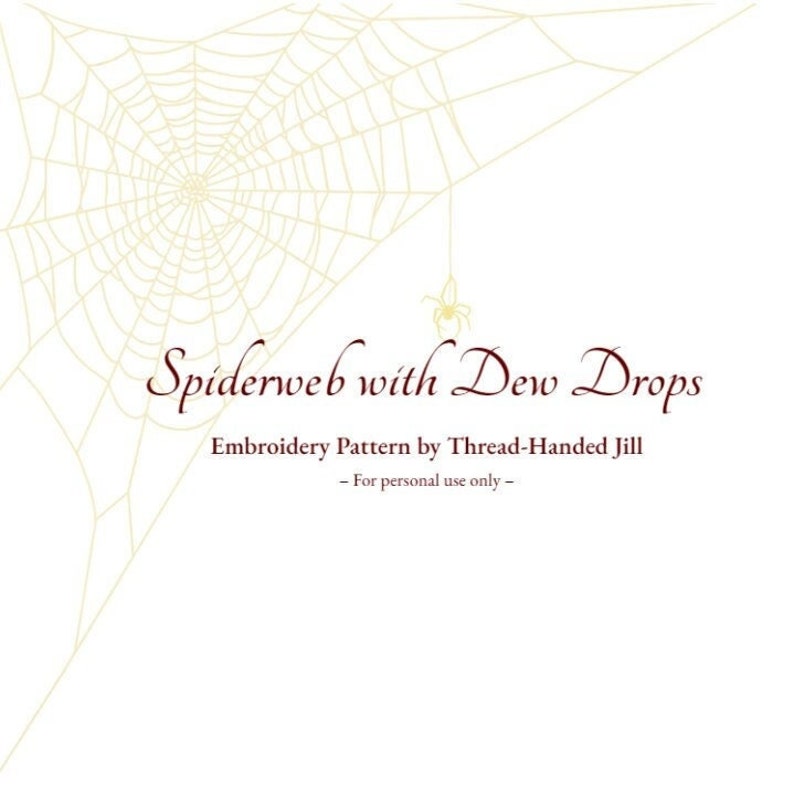 PDF Video Tutorial Spiderweb with Dew Drops Embroidery zdjęcie 2