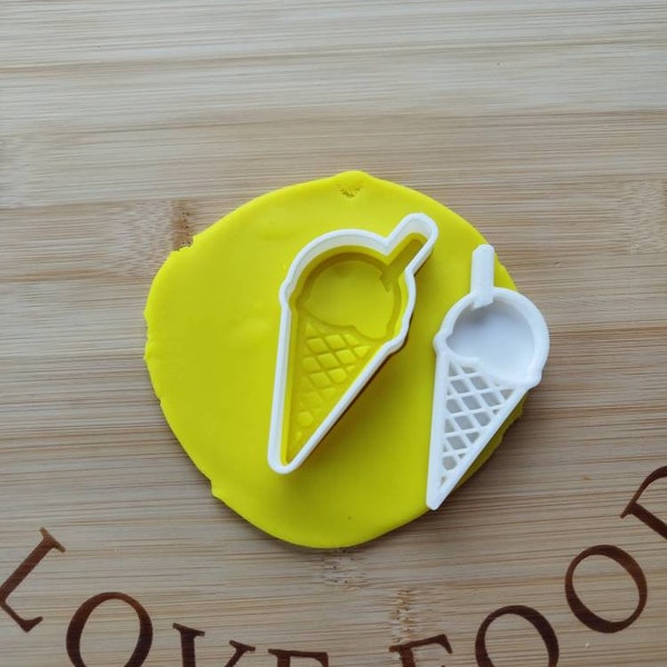 Ice cream in cone cookie cutter and stamp