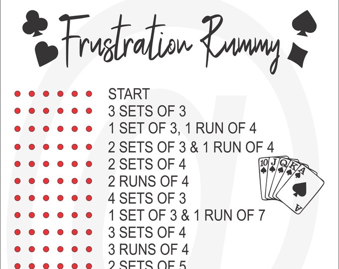 Frustration Rummy Lazer Cut File With Drill Hole Template Laser Cut ...