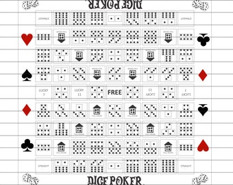 Dice poker, board game file, laser cut file, png file