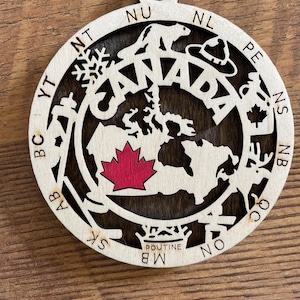 Canada Ornament - laser engraved - christmas ornament