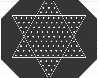 Chinesisches Dame Spiel Brett Datei, svg, png, plt, laser cut Datei, spiel mit Murmeln, 24"Vorlage