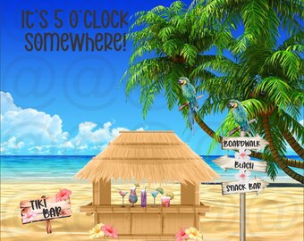 Sublimation file - It's 5 o'clock somewhere - 20 oz tumbler - digital download - instant download - png