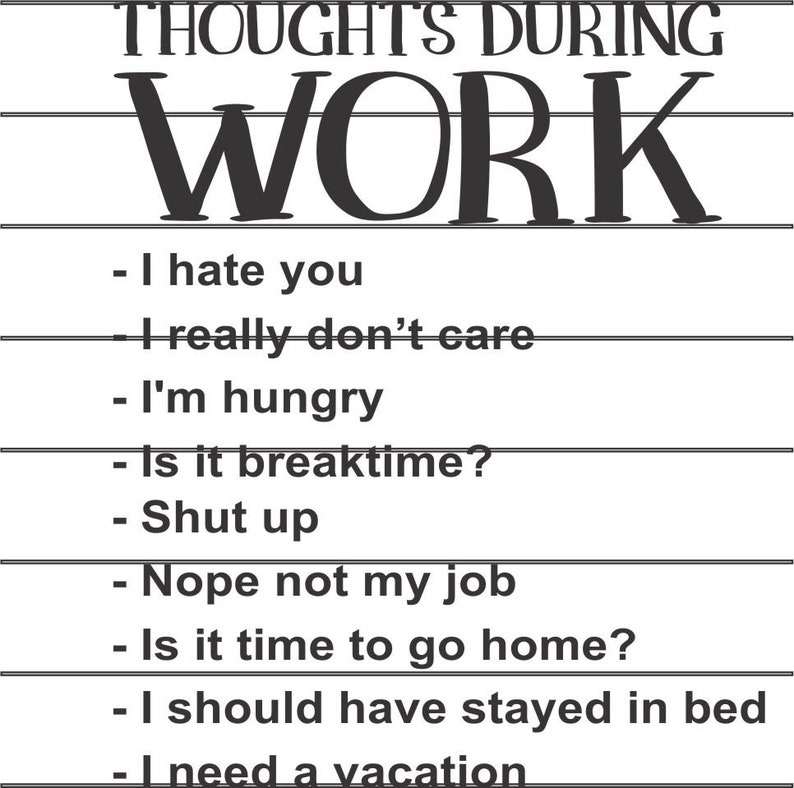 Sublimation Png, Thoughts During Work Png, Digital Download, Instant ...