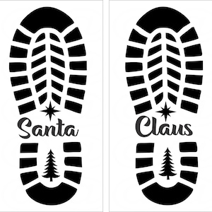 Santa Boot Stencil svg - Santa shoe stencil -Santa footprint stencil - digital download - instant download