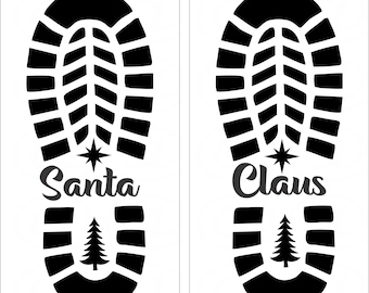 Santa Boot Stencil svg - Santa shoe stencil -Santa footprint stencil - digital download - instant download