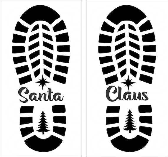 Santa Boot Stencil Svg Santa Shoe Stencil santa Footprint - Etsy