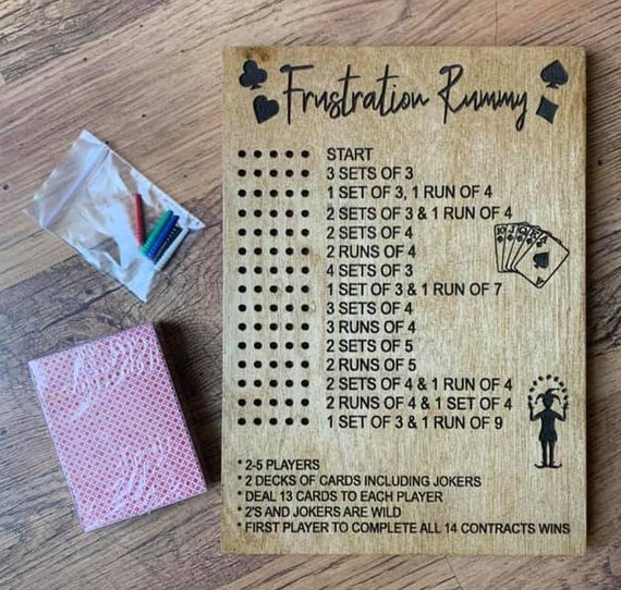 Frustration Rummy Board fun family game laser engraved | Etsy