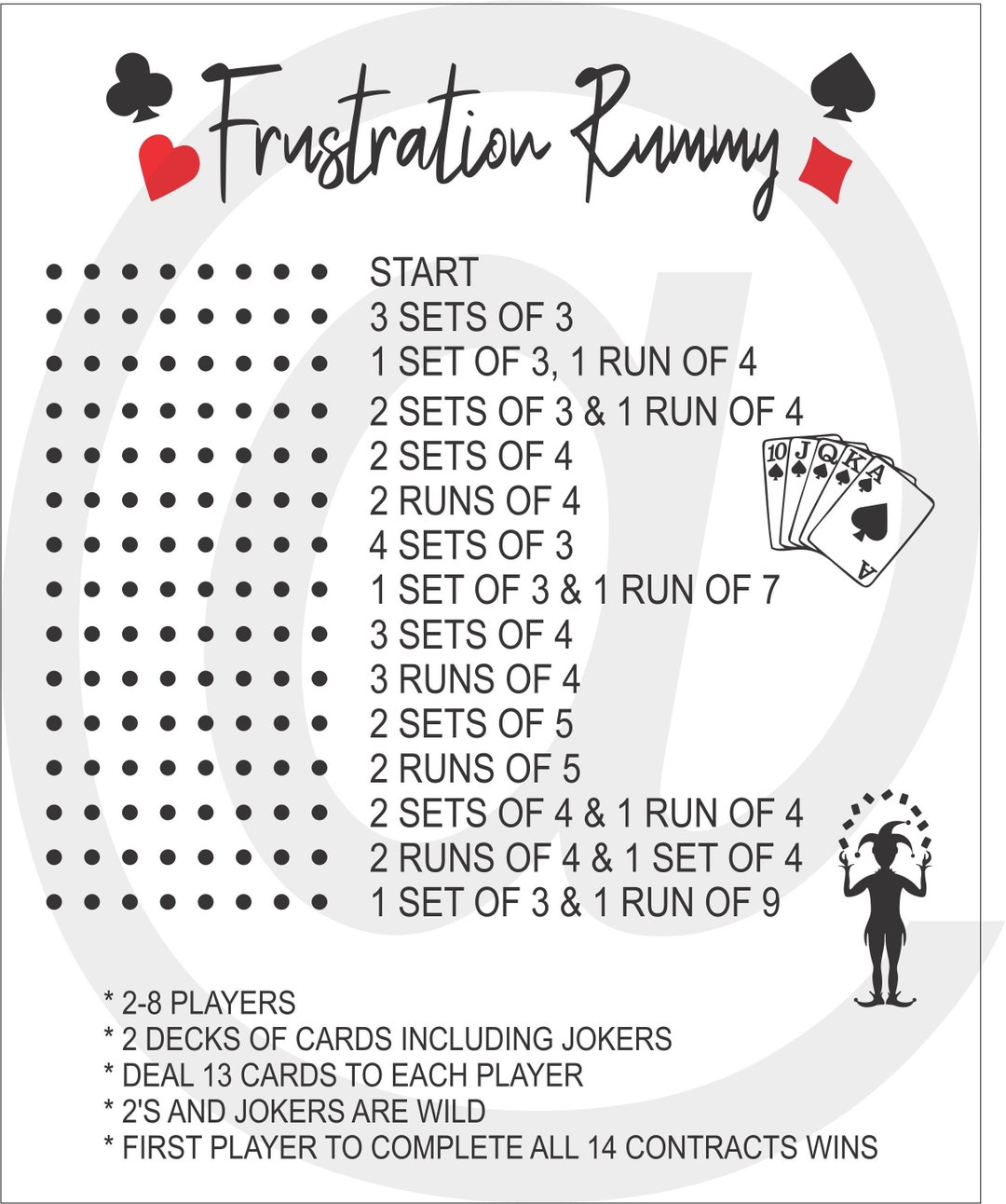 Frustration Rummy Laser Cut File 2 8 Players Svg Plt Cdr Ai Pdf Etsy