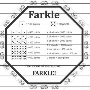 Farkle, digital download, instant download, farkle game svg, farkle wooden game, dice game