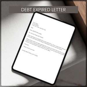 DEBT EXPIRED LETTER, Professional Letter, Digital Downloadable Statute Of Limitations To A Collection Agency Letter