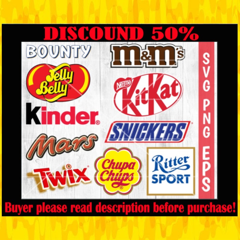 Candy Logos Svg Chocolate Labels Clipart Sweet Brand Logos Etsy Israel