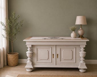 Vintage Kommode Beige*Sitzbank*Schuhschrank*kleine antike Kommode*Massivholz*Shabby Chic*Unikat*Upcycled Furniture*Shabby Chic*