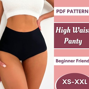 High Waisted Panties Sewing Pattern for Women, Underwear Pattern, Brief,shorts,  Bikini Bottom, Pole Dance Wear 