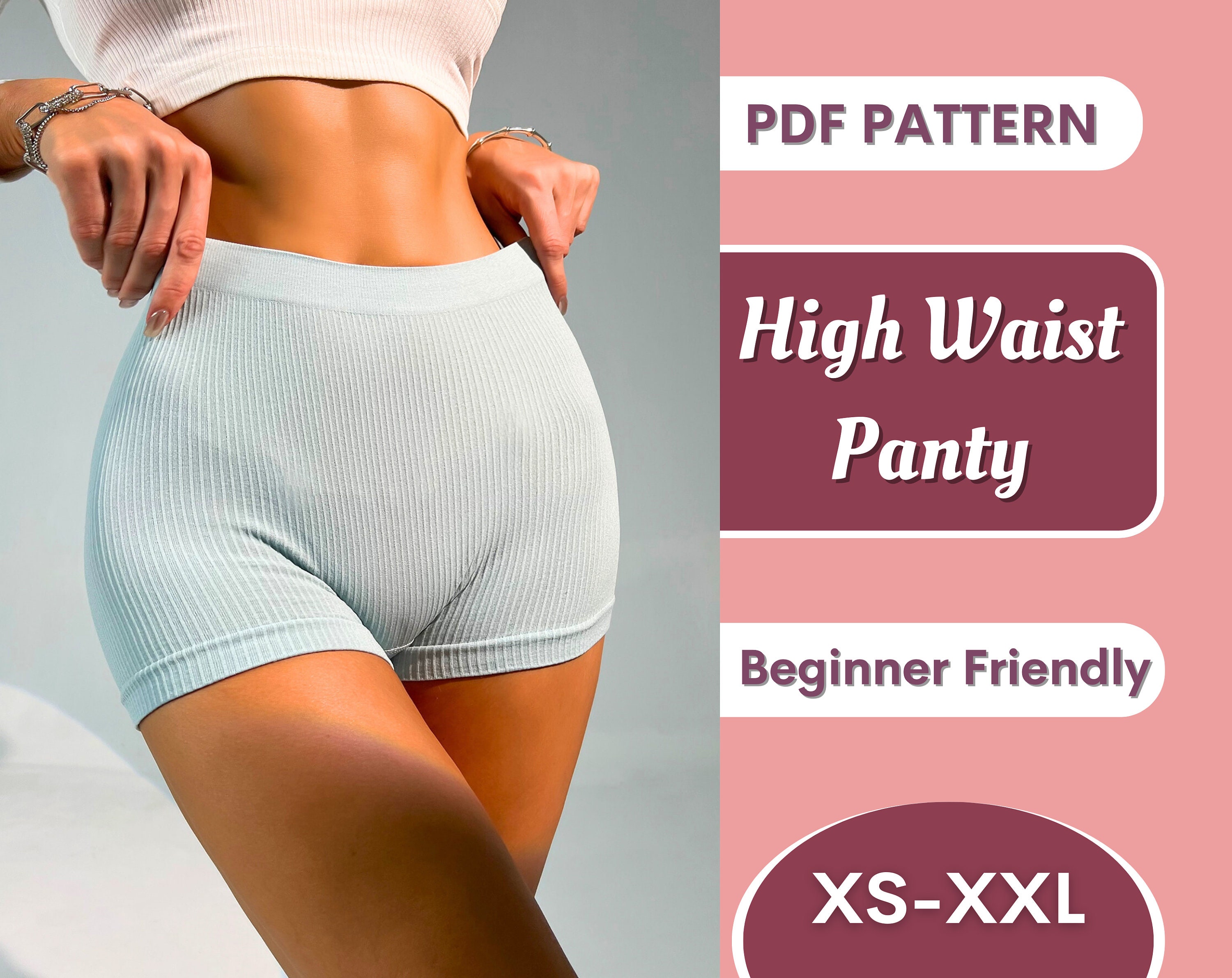 High Waisted Panties Sewing Pattern for Women, Underwear Pattern, Brief,shorts,  Bikini Bottom, Pole Dance Wear 