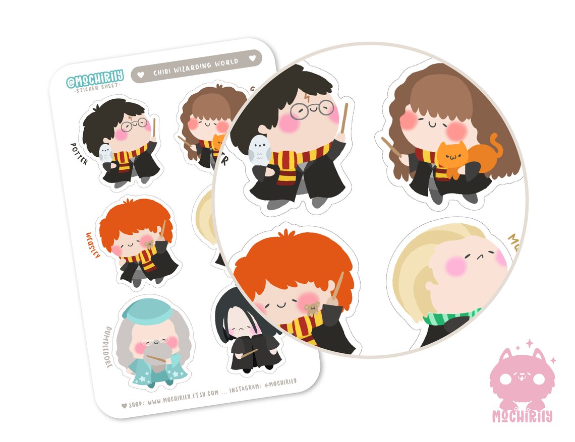 Chibi Harry Potter Sticker Sheet 3.5x5.5 / Harry Etsy