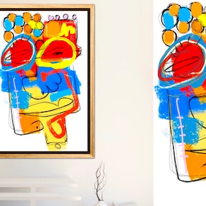 Neo Expressionism Art &quot;The Face Of Transformation&quot;| Abstract Art Face Painting|Digital Art Download |6x9 8x12 12x18