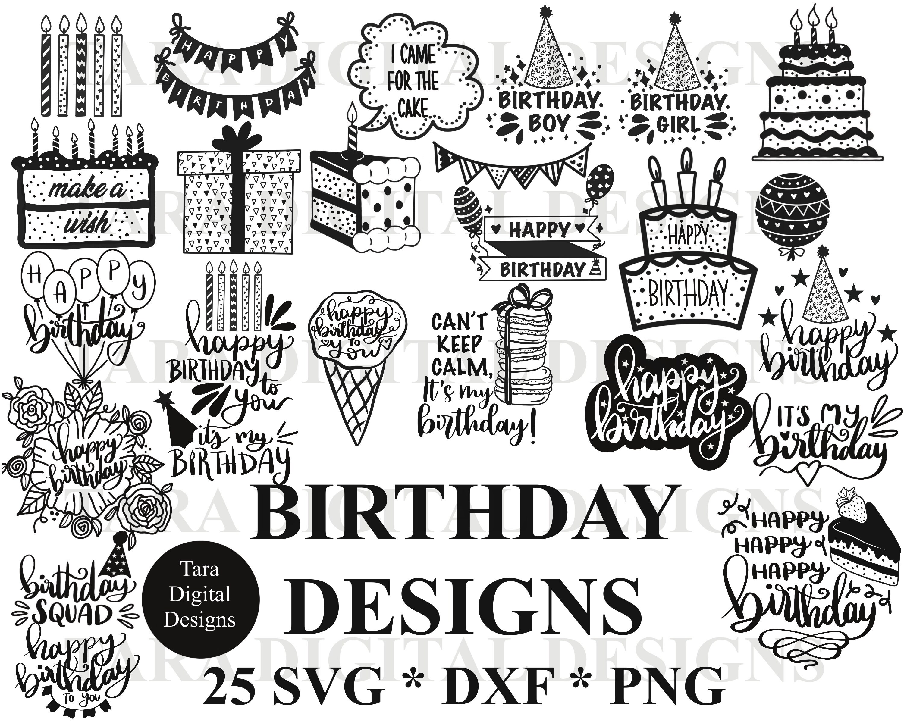 Happy birthday svg bundle birthday svg birthday party svg