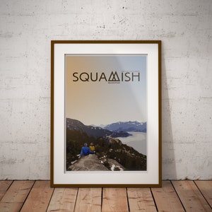 Vintage Travel Poster,  SQUAMISH British Columbia Canada,  Travel print, Wall art