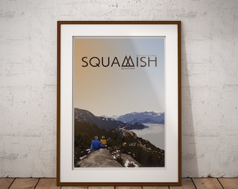 Vintage Travel Poster,  SQUAMISH British Columbia Canada,  Travel print, Wall art