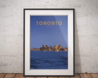 Vintage Travel Poster,  TORONTO Canada,  Travel print, Wall art