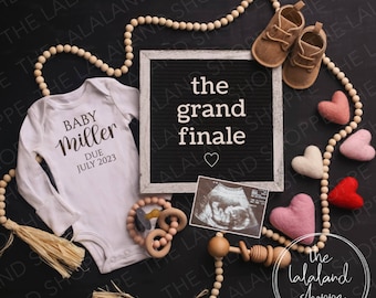 Valentines Day Pregnancy Announcement the grand finale Baby Announcement Editable Template Last Baby Pregnancy Announcement 3rd Baby 4th 5th