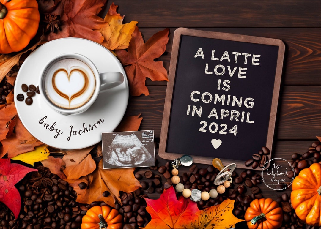 Barista Baby, Coffee Baby Announcement, Announce Pregnancy, Digital ...