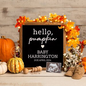 Hello Pumpkin Announcement, Fall Pregnancy Announcement Digital, Fall Baby Announcement, Gender Neutral Pregnancy Reveal, Instant, Boy Girl