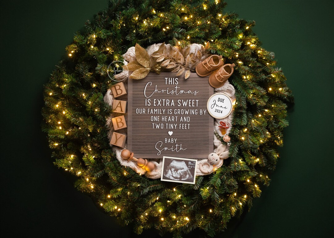 Christmas Pregnancy Announcement Digital Christmas Baby Announcement