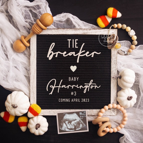 Tiebreaker Pregnancy Announcement DIY Editable Digital File 