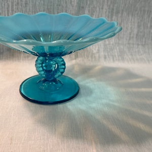 Northwood Glass Blue Opalescent Compote