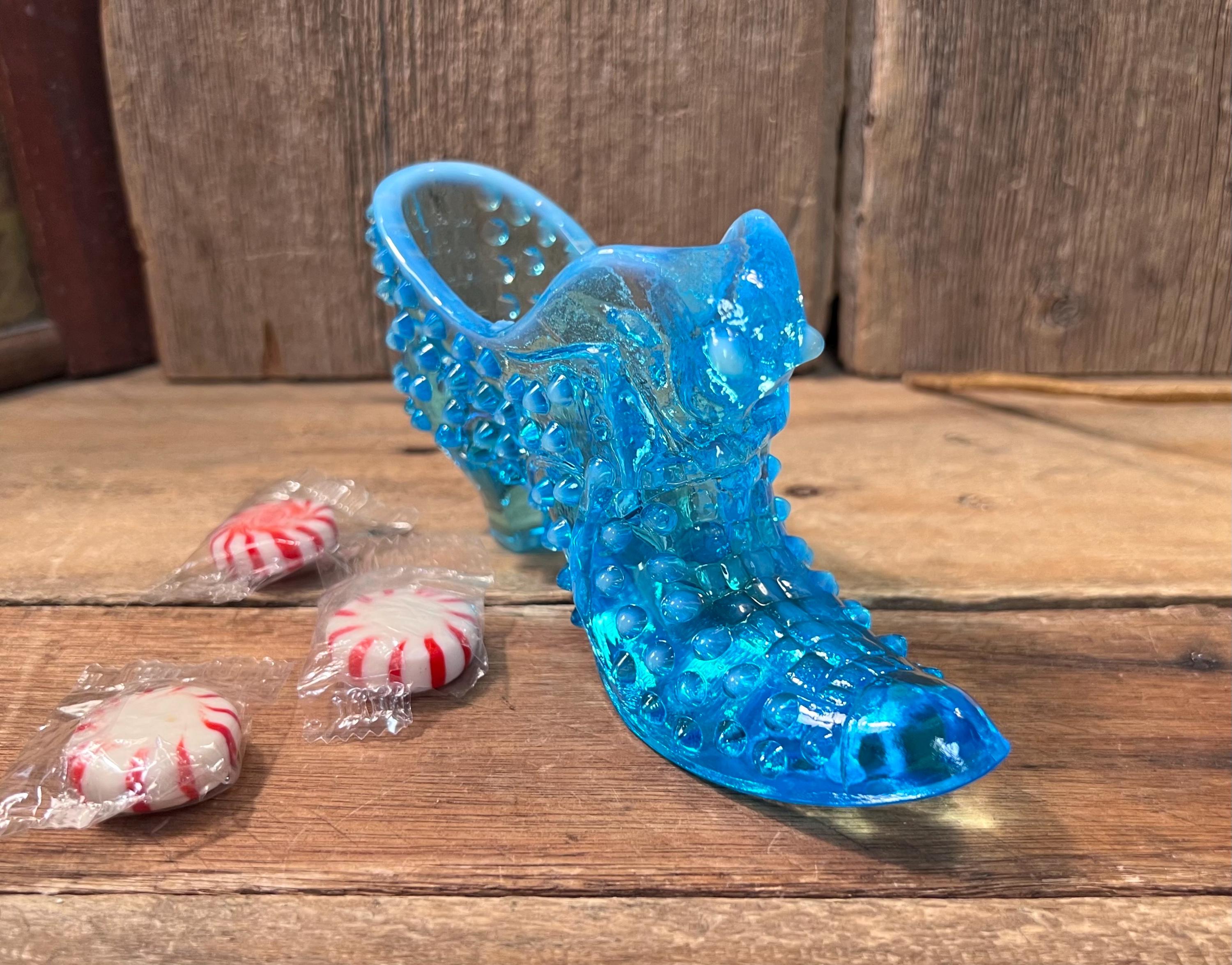 Vintage Fenton White Hobnail Milk Glass Slipper Shoe with