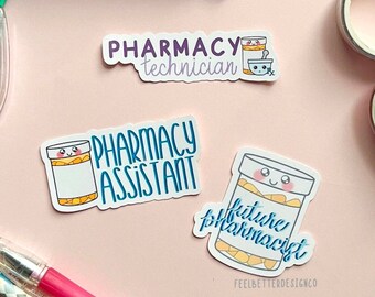 pharmacy sticker for laptop, pill sticker for water bottle, STEM sticker for journal, pharmacy gift, medical sticker funny, pharm tech gifts
