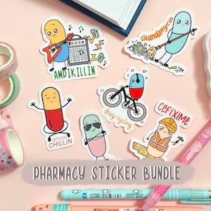 medical magnet for board, pharmacy pins for backpack, healthcare sticker bundle, medical pins for nurses, pharm tech gift for students