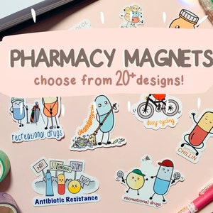 pharmacy magnets for office, science magnet for fridge funny, STEM magnets for locker, cute magnet for board, nurse magnets, STEM gifts for