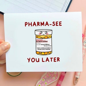 carte d'adieu pour pharmacien, carte de départ pour collègue de travail, cadeau d'adieu pour médecin, carte d'adieu pour étudiant en médecine, cadeau technologie pharmaceutique
