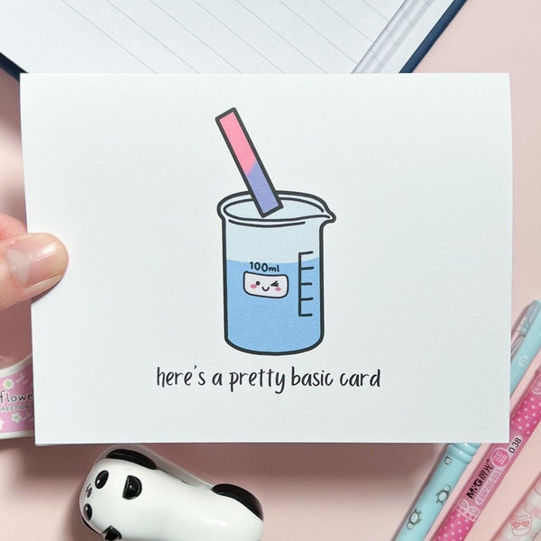 chemistry card for birthday, birthday card cute and funny, funny greeting cards, chemistry gift, nerdy birthday gift, funny science gift