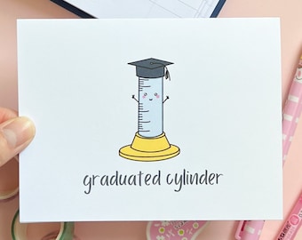 graduated cylinder card, science card for graduate, college graduation card funny, funny science gift, graduation gift for college student