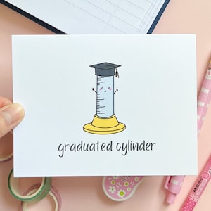 carte cylindre gradué, carte scientifique pour diplômé, carte de remise des diplômes universitaire drôle, cadeau scientifique drôle, cadeau de remise des diplômes pour étudiant