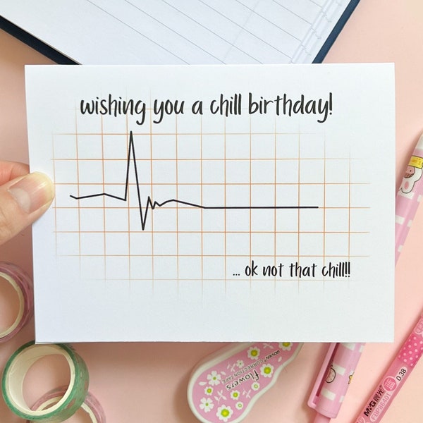 ekg card for birthday, birthday card cute and funny, funny science gift, nerdy birthday gift, nursing gifts for a nurse, respiratory therapy