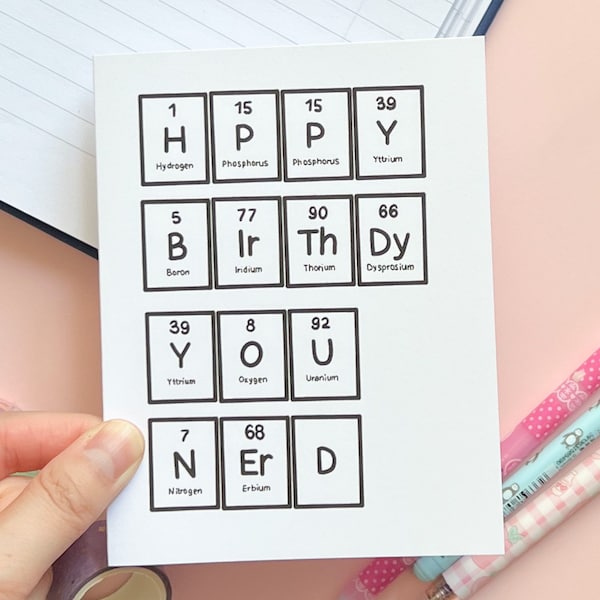 science card for birthday, birthday card cute and funny, funny greeting cards, chemistry gift, nerdy birthday gift, funny science gift, best