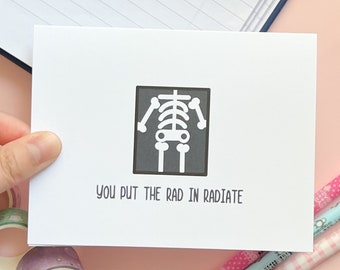 Tarjeta de felicitación científica divertida, regalo nerd para radiólogo, tarjeta STEM para estudiante, tarjetas de felicitación divertidas, regalo para estudiantes de radiología, éxito de ventas