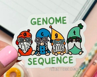 biology sticker for laptop, genetics stickers for journal, DNA sticker for phone, cute science sticker for biologist, STEM gifts for student