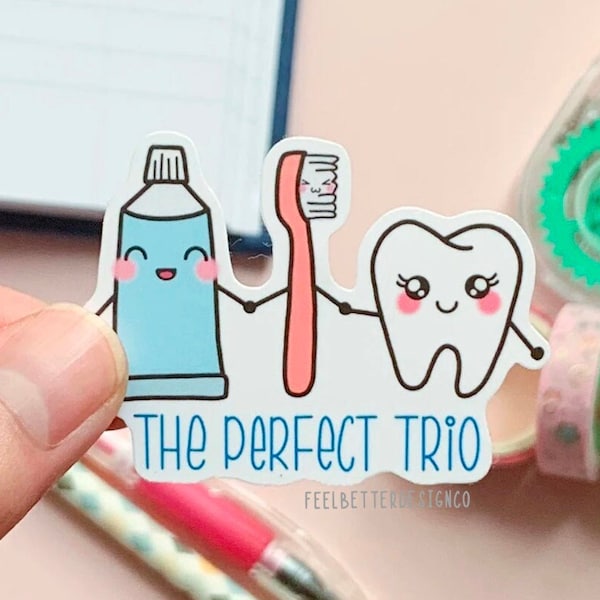 dental hygiene stickers for laptop, tooth stickers for water bottle, dental pun stickers, dental hygienist gift, stem sticker computer, cute