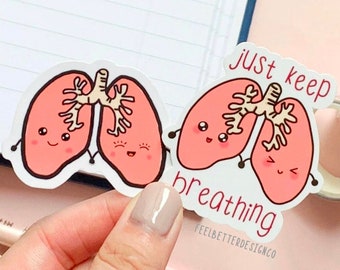 lung stickers for laptop, nurse student sticker, anatomy stickers for journal, respiratory therapy gifts, STEM sticker for water bottle