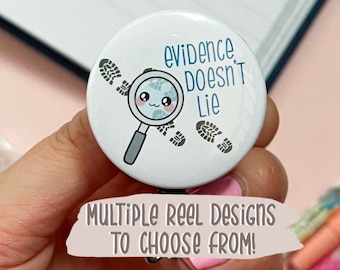 forensic science badge reel for student, science badge reel funny, badge holder retractable, retractable ID holder, biology gift, STEM gift