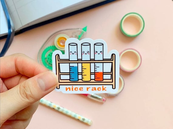 test tube stickers for notebooks, medical lab tech stickers, cute stickers kawaii, science gifts for students, biology gift, journaling gift