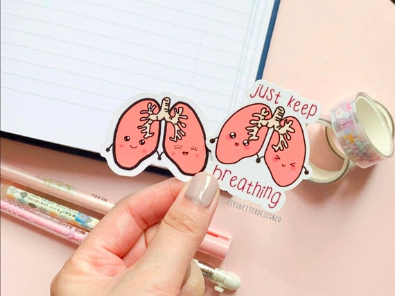 lung stickers for laptop, nurse student sticker, anatomy stickers for journal, respiratory therapy gifts, STEM sticker for water bottle